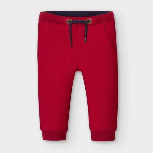 10-02579-078-800-4.jpg Παντελόνι μακρύ jogger baby αγόρι Κόκκινο - Image 1