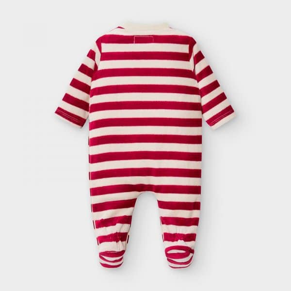 Φορμάκι βελουτε  ριγέ Νεογέννητο αγόρι Κόκκινο - Image 2