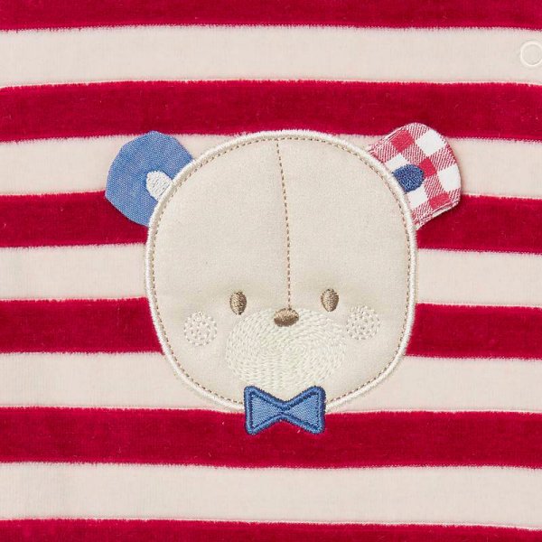 Φορμάκι βελουτε  ριγέ Νεογέννητο αγόρι Κόκκινο - Image 3