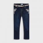 Παντελόνι μακρύ τζιν μεταλλιζέ skinny fit κορίτσι