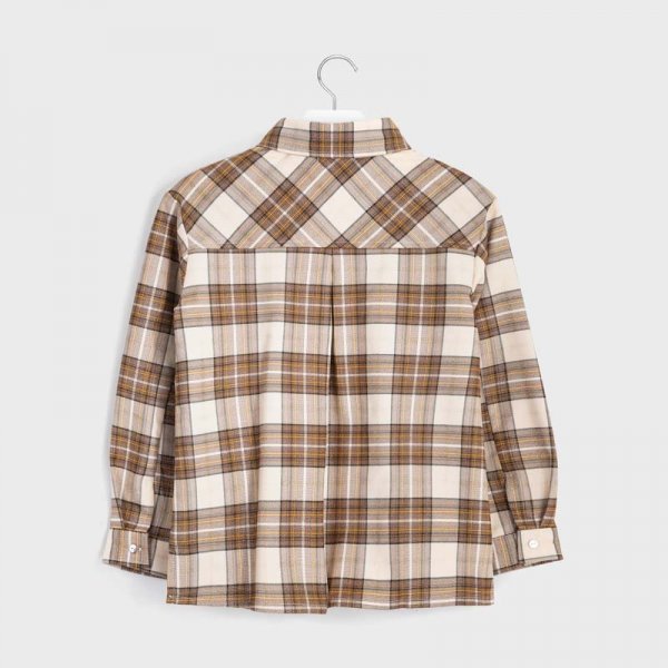 10-07144-009-800-5.jpg Πουκάμισο καρό κορίτσι Καφέ - Image 2