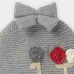 Σετ σκούφος και κασκόλ λουλούδια baby κορίτσι Γκρι - Image 2