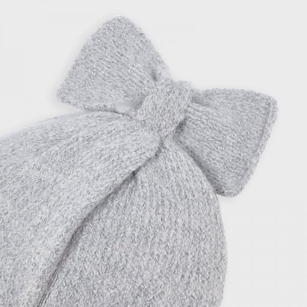 10-10898-012-800-5.jpg Σετ σκούφος και κασκόλ μεταλλιζέ κορίτσι Γκρι - Image 2