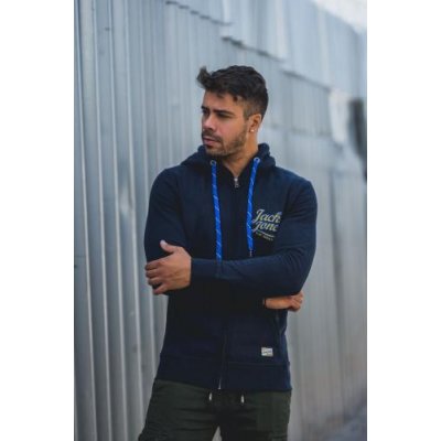 Jack & Jones Jorlars Sweat Zip Hood Φούτερ Μπλέ ζακέτα ανδρική