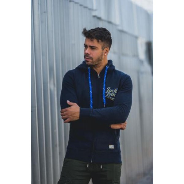 11.09.2.127 Jack & Jones Jorlars Sweat Zip Hood Φούτερ Μπλέ ζακέτα ανδρική - Image 1