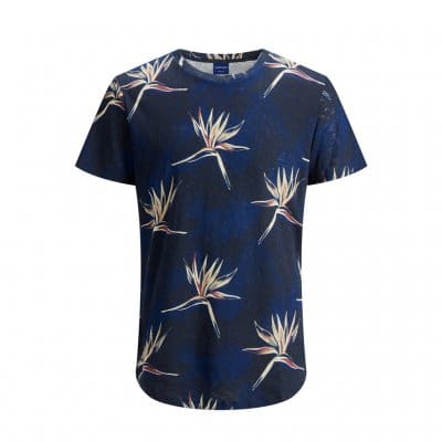 Jack & jones T-shirts ανδρικό κοντομάνικο regular fit Navy peony