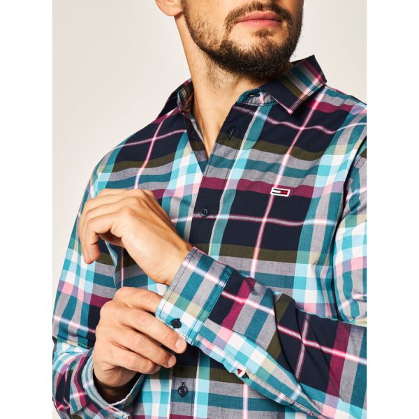 tommy-jeans-poukamiso-essential-check-dm0dm07911-egkhromo-regular-fit (2) Tommy Jeans Πουκάμισο Ανδρικό καρό Έγχρωμο - Image 4