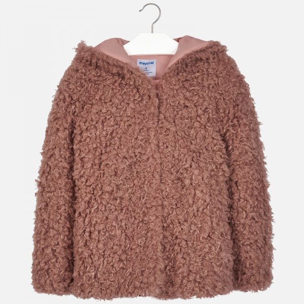 Παλτό γουνάκι με κουκούλα ροζ -Mayoral - Image 3