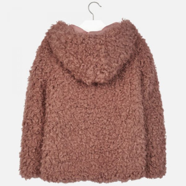 Παλτό γουνάκι με κουκούλα ροζ -Mayoral - Image 2