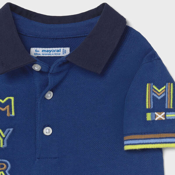 Πόλο κοντομάνικο κεντήματα baby αγόρι Μπλε βαθύ - Image 3