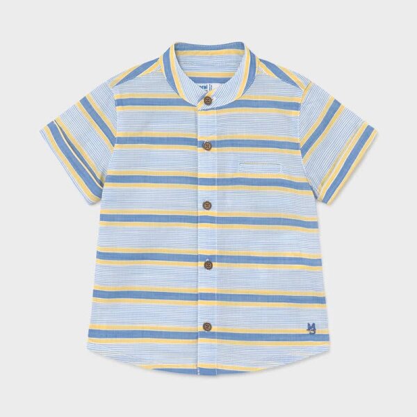 21-01115-016-800-4 Πουκάμισο κοντομάνικο γιακάς μάο baby αγόρι Κίτρινο - Image 1