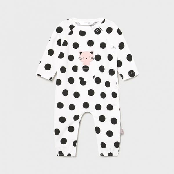 Πιτζαμάκι πουά Νεογέννητο κορίτσι Μαύρο - Image 1