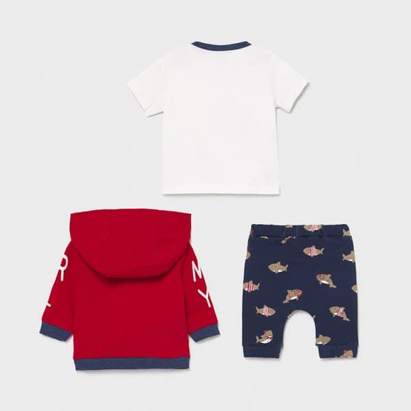 Φόρμα με μπλούζα Νεογέννητο αγόρι Κόκκινη - Image 2