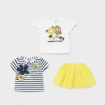 Σετ φούστα 3 τεμάχια baby κορίτσι Κίτρινο