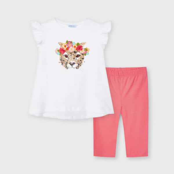 21-03560-010-800-4 Σετ παντελόνι πούλιες κορίτσι Κοραλί - Image 1