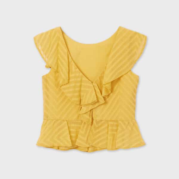 Πουκαμίσα βολάν κορίτσι Μουσταρδί - Image 2