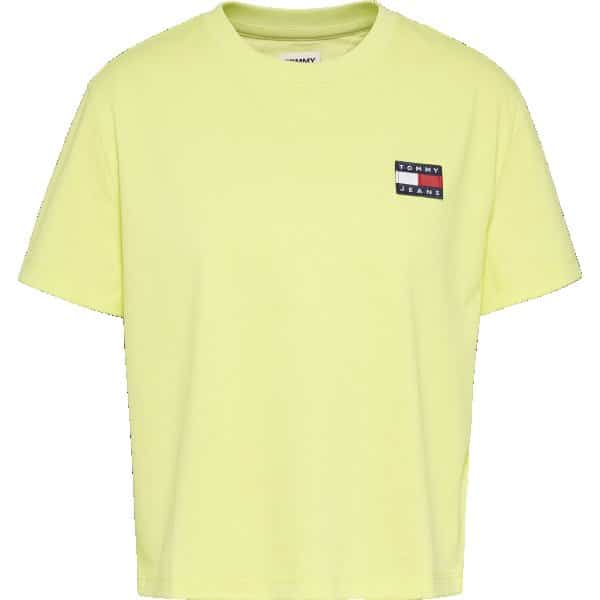 DW0DW06813LT3_F TOMMY JEANS TOMMY BADGE T-SHIRT  WOMEN LIME - Image 1