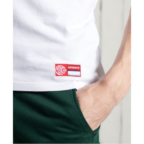 Detail Ανδρική Μπλούζα Κοντομάνικη Superdry Λευκό - Image 4