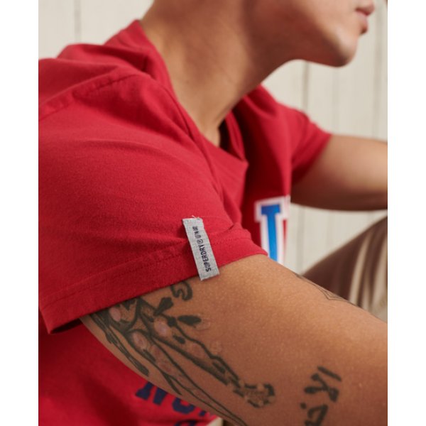 Detail Ανδρική Μπλούζα Κοντομάνικη Superdry Κόκκινο - Image 3