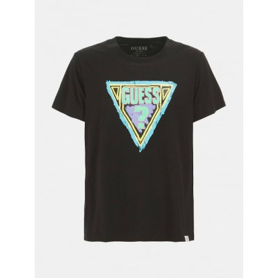 Ανδρική Μπλούζα Guess Brushed Triangle Cn sS Tee Μαύρο