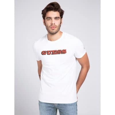 Ανδρική Μπλούζα Κοντομάνικη Guess Nov Drp Promo Cn Λευκό