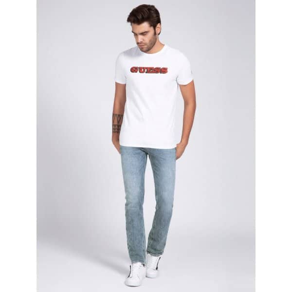 Ανδρική Μπλούζα Κοντομάνικη Guess Nov Drp Promo Cn Λευκό - Image 2