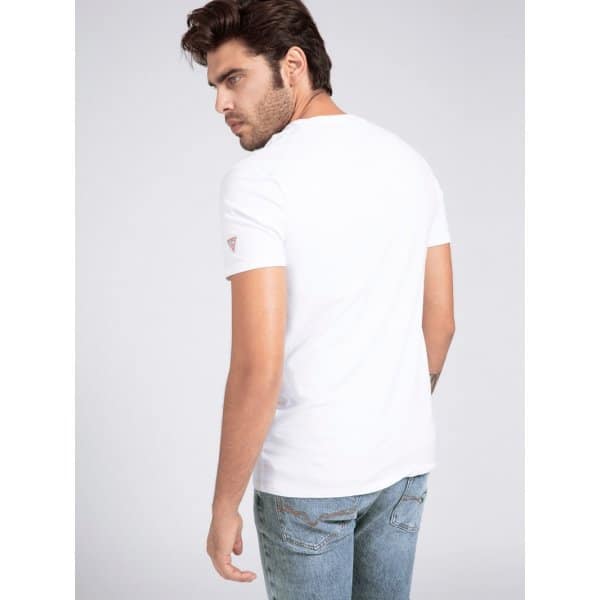 Ανδρική Μπλούζα Κοντομάνικη Guess Nov Drp Promo Cn Λευκό - Image 3