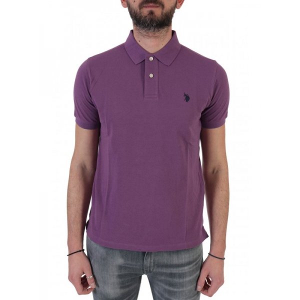 u_s_polo_assn_polo_institutional_mob_55957_175 Ανδρική Πόλο Μπλούζα US POLO ASSN Μώβ - Image 1