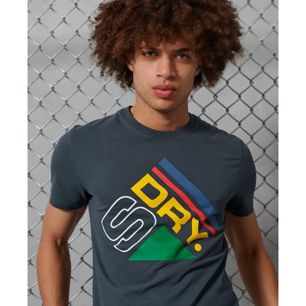 upload9223368955665741752 Ανδρική Κοντομάνικη Μπλούζα SUPERDRY Μπλέ Γκρί - Image 1