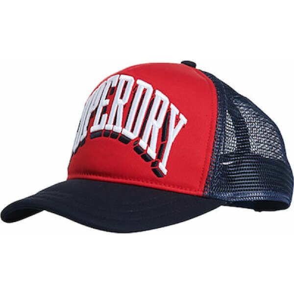 Ανδρικό Sport Tri Logo Trucker Cap Μπλέ Κόκκινο - Image 2