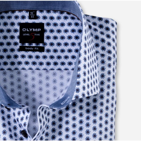 20445427-706x700-1 Ανδρικό Πουκάμισο OLYMP Level Five body fit / nougat / Royal Kent Λευκό - Image 2