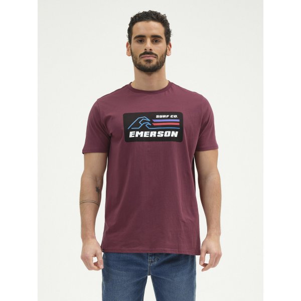 211.EM33.02_DUSTY WINE_1 Ανδρική Μπλούζα Κοντομάνικη Emerson Μπορντώ - Image 1