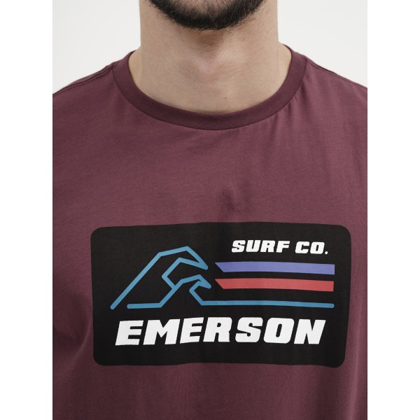 211.EM33.02_DUSTY WINE_4 Ανδρική Μπλούζα Κοντομάνικη Emerson Μπορντώ - Image 4