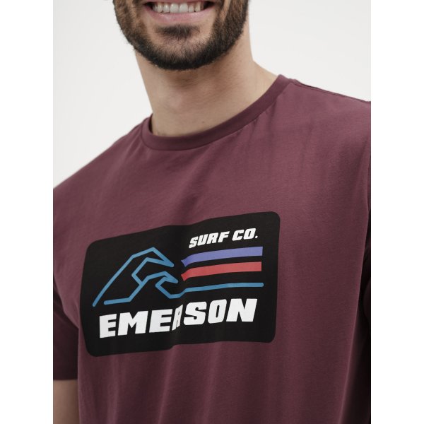 211.EM33.02_DUSTY WINE_5 Ανδρική Μπλούζα Κοντομάνικη Emerson Μπορντώ - Image 5