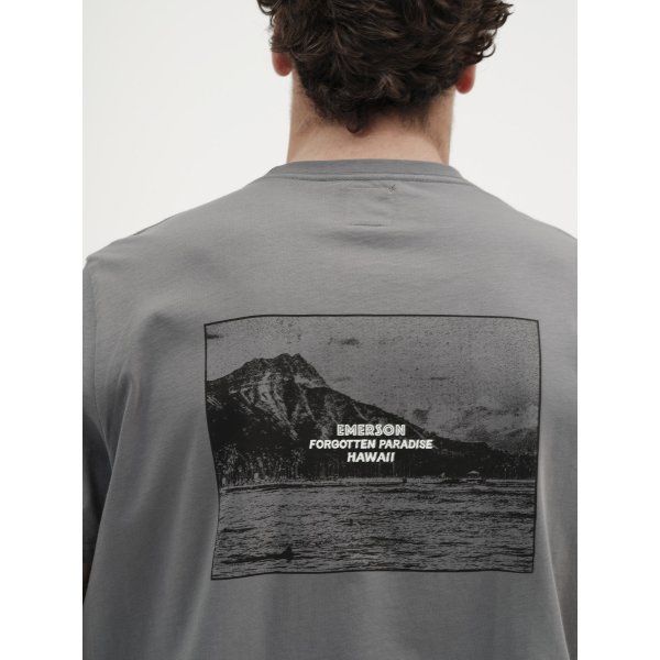 Ανδρική Μπλούζα Κοντομάνικη Emerson Γκρί Ανοιχτό - Image 3