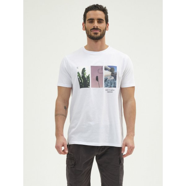 211.EM33.34_WHITE_1 Ανδρική Μπλούζα Κοντομάνικη Emerson Λευκό - Image 1