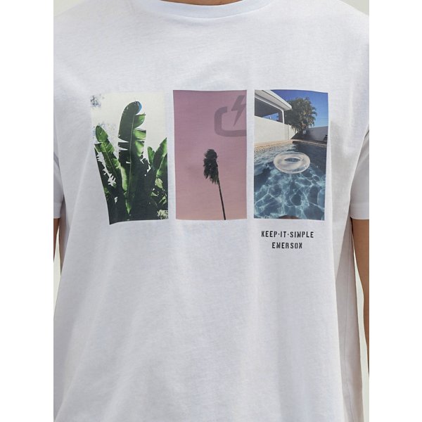 Ανδρική Μπλούζα Κοντομάνικη Emerson Λευκό - Image 5