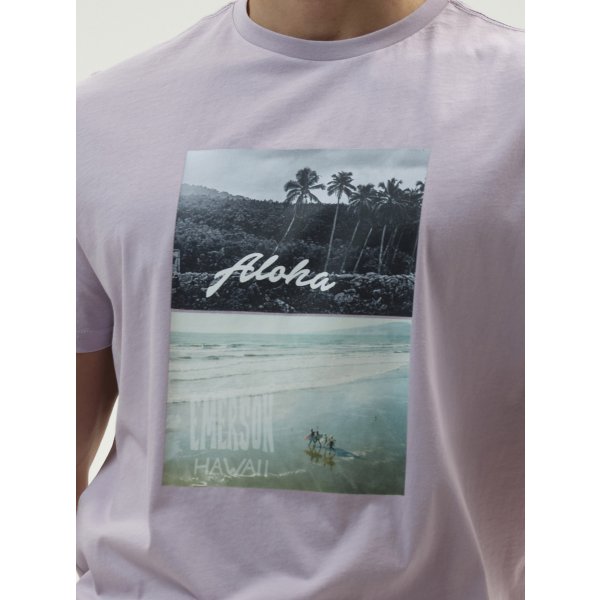 Ανδρική Μπλούζα Κοντομάνικη Emerson Μώβ - Image 5