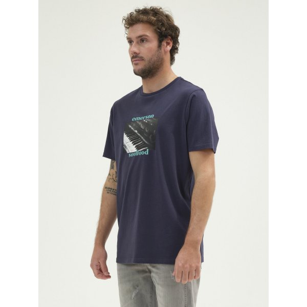211.EM33.74_NAVY BLUE_2 Ανδρική Μπλούζα Κοντομάνικη Emerson Μπλέ - Image 2