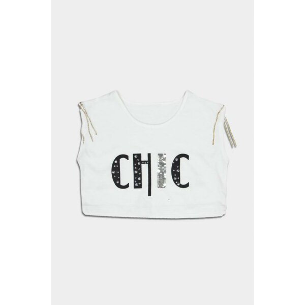 9077.jpg New College Μπλούζα crop "CHIC" με αλυσίδες - Image 1