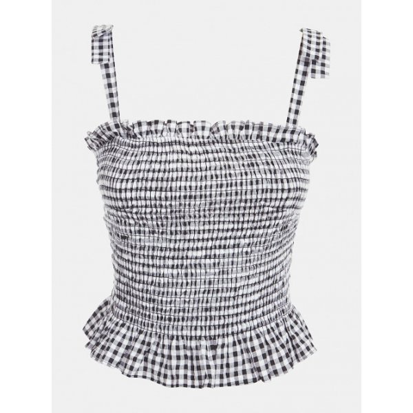 W1GH0S_WDV70_L095_4 GINGHAM CHECK TOP GUESS - Image 4