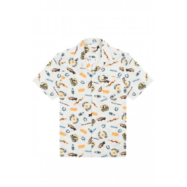 W5J3TUXME Ανδρικό Πουκάμισο Κοντομάνικο Wrangler  SS Resort Shirt Papyrus Λευκό - Image 2