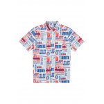Ανδρικό πουκάμισο Κοντομάνικο Wrangler Relaxed Text Mania Λευκό - Image 2