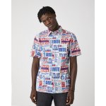 Ανδρικό πουκάμισο Κοντομάνικο Wrangler Relaxed Text Mania Λευκό