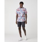 Ανδρικό πουκάμισο Κοντομάνικο Wrangler Relaxed Text Mania Λευκό - Image 3