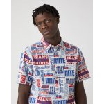 Ανδρικό πουκάμισο Κοντομάνικο Wrangler Relaxed Text Mania Λευκό - Image 5