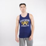 Αμάνικη Μπλούζα Superdry Track And Field Graphic Vest Μπλέ