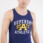 Αμάνικη Μπλούζα Superdry Track And Field Graphic Vest Μπλέ - Image 3