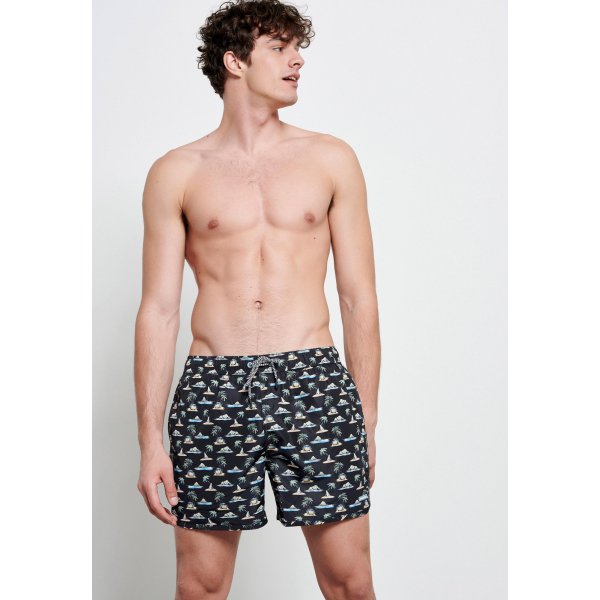 FBM003-003-16_ANTHRACITE_1 Ανδρικό Μαγιό Funky Buddha Μαύρο - Image 1