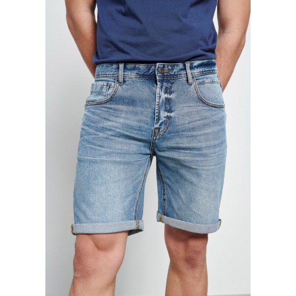 FBM003-062-03_LT_BLUE_1 Ανδρική Βερμούδα Τζιν Funky Buddha Ξεθωριασμένη Μπλέ - Image 2